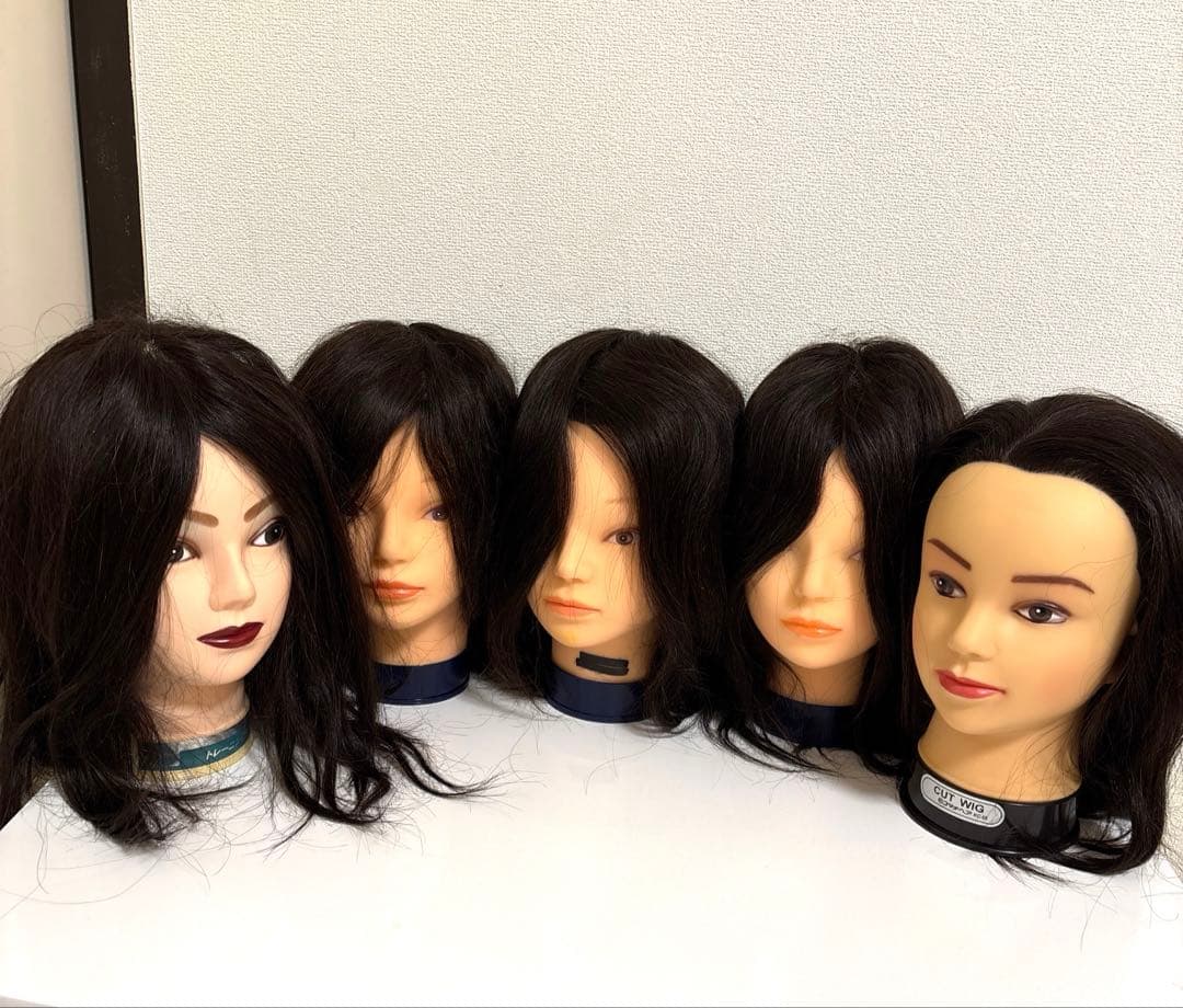 美容師　カットウィッグ　5体セット　トレーニング