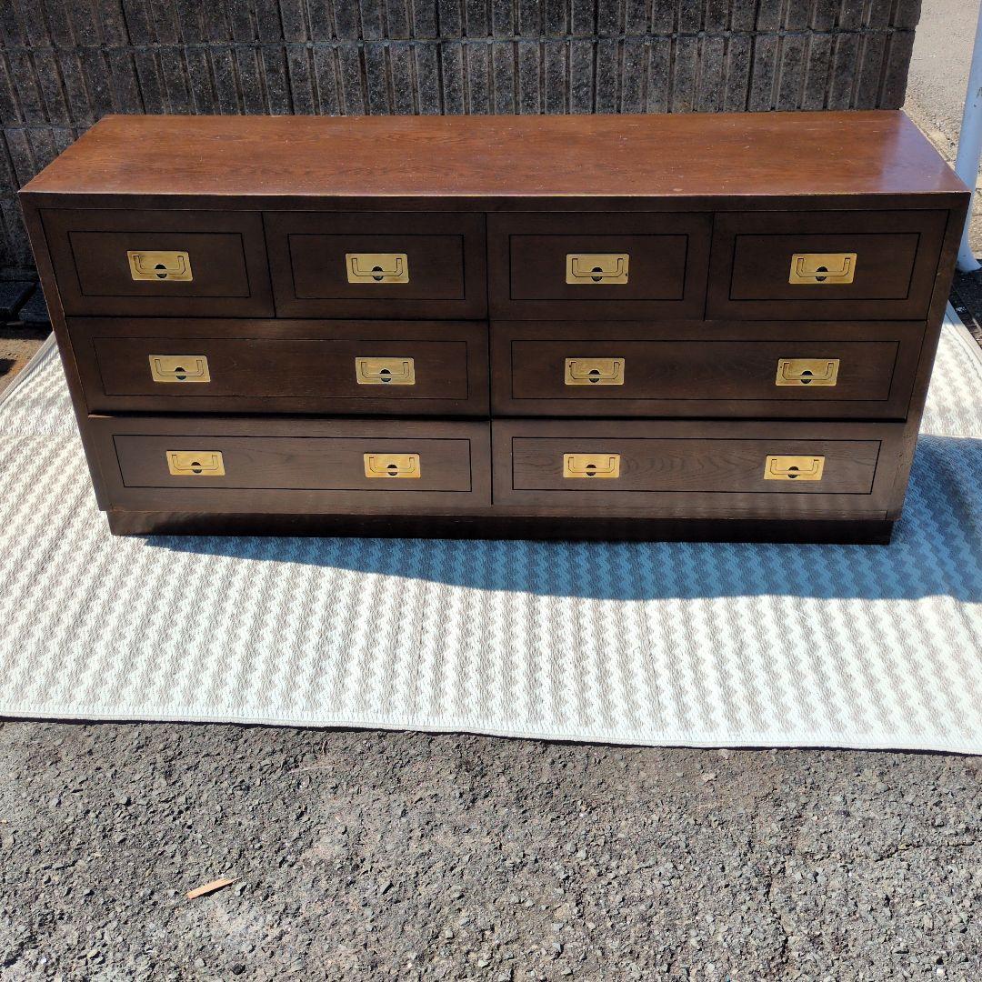 ダークブラウン 木製チェスト 8引き出し