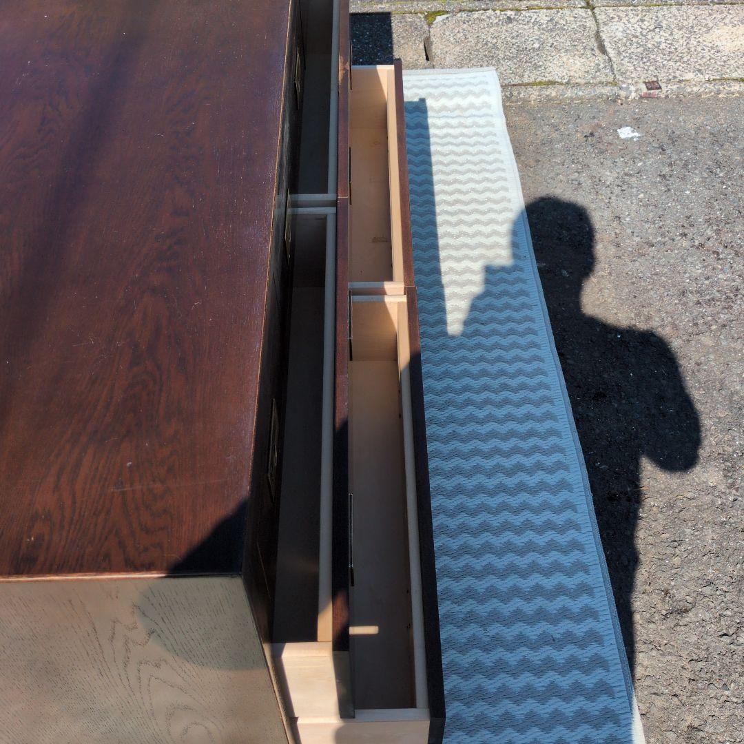 ダークブラウン 木製チェスト 8引き出し