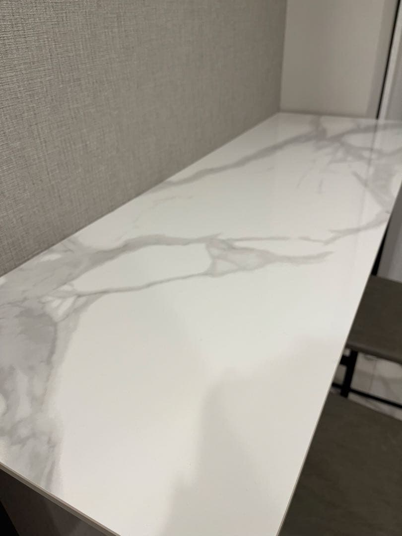 【2/7まで】【美品】カウンターテーブル ３点セット 大理石調