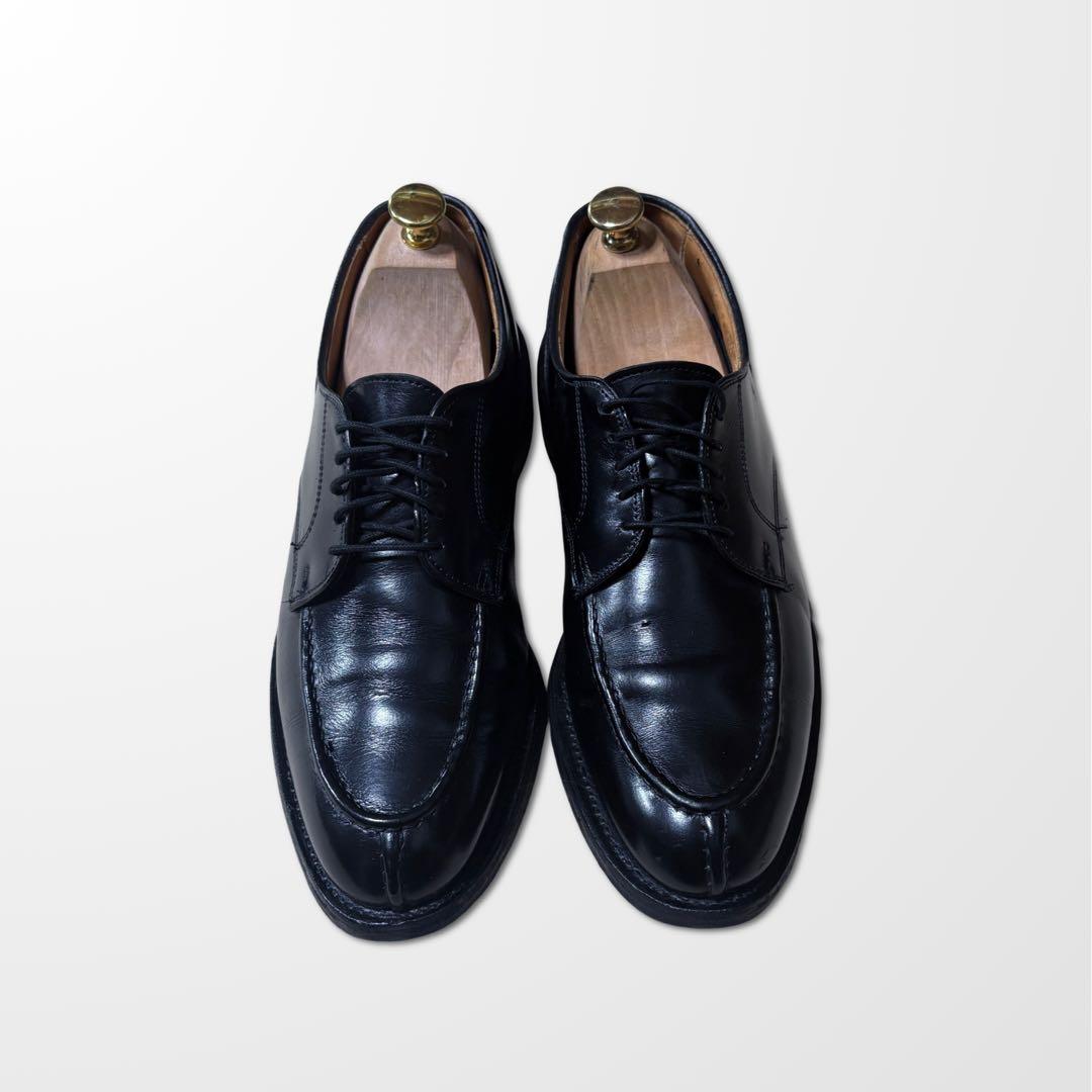 アレンエドモンズ 外羽根 Uチップ 黒 レザー 9D スプリットトゥ　古着