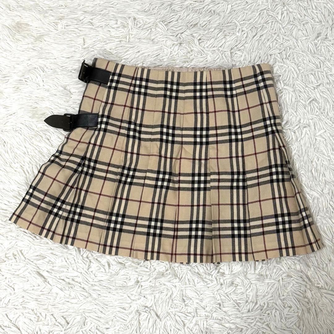 希少 バーバリーブルーレーベル ノバチェック プリーツミニスカート サイズ36