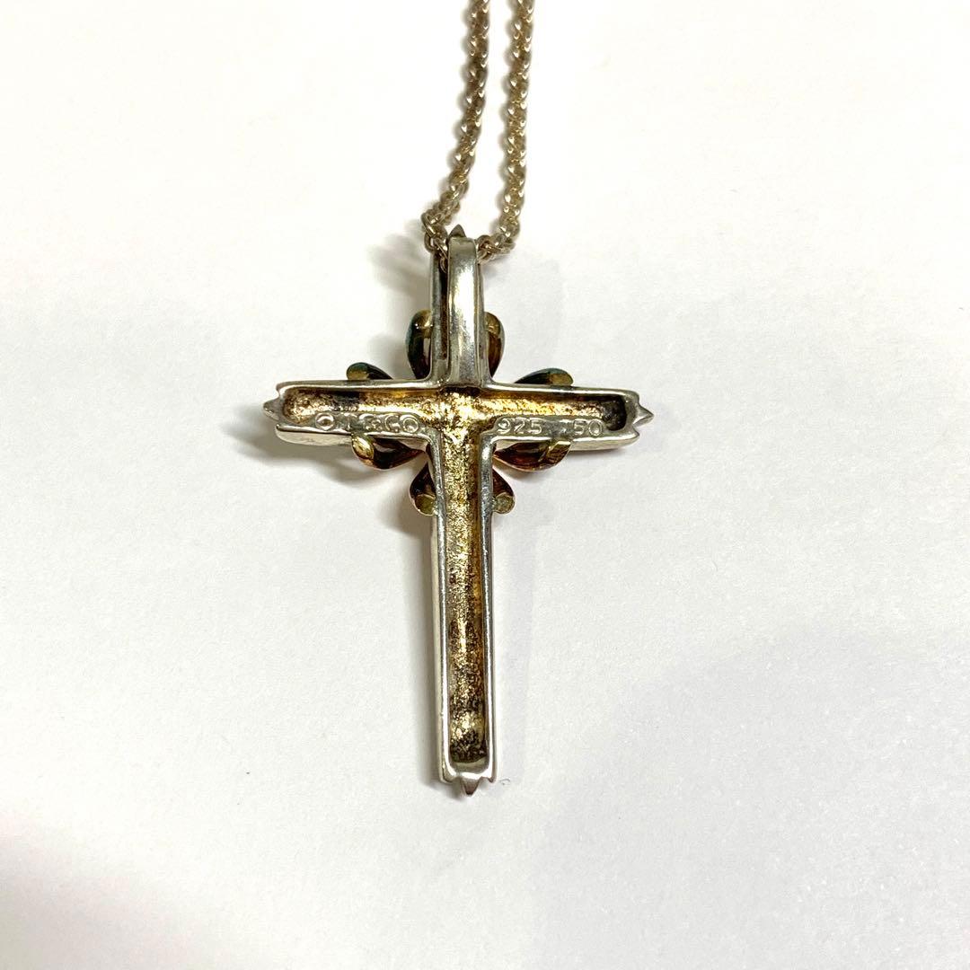 【クッキー】シグネチャークロスネックレス　925 / 750 箱付き