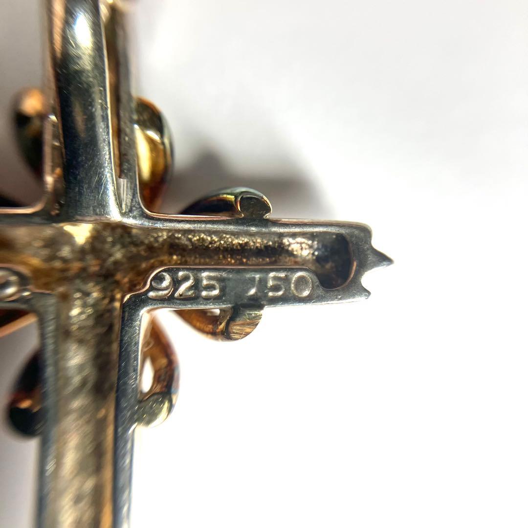 【クッキー】シグネチャークロスネックレス　925 / 750 箱付き