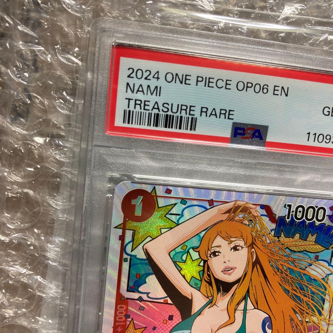英語　ワンピースカード　ナミ　トレジャーレア　PSA10