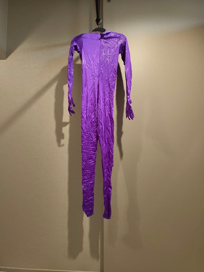 ☆　女性サイズ・紫ラメ全身タイツ　☆　ZENTAI、コスプレ、戦隊