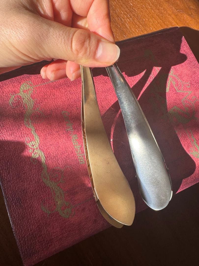 [ficcare] フィカレ花模様ヘアクリップ とボーダーシリーズ青色2個セット