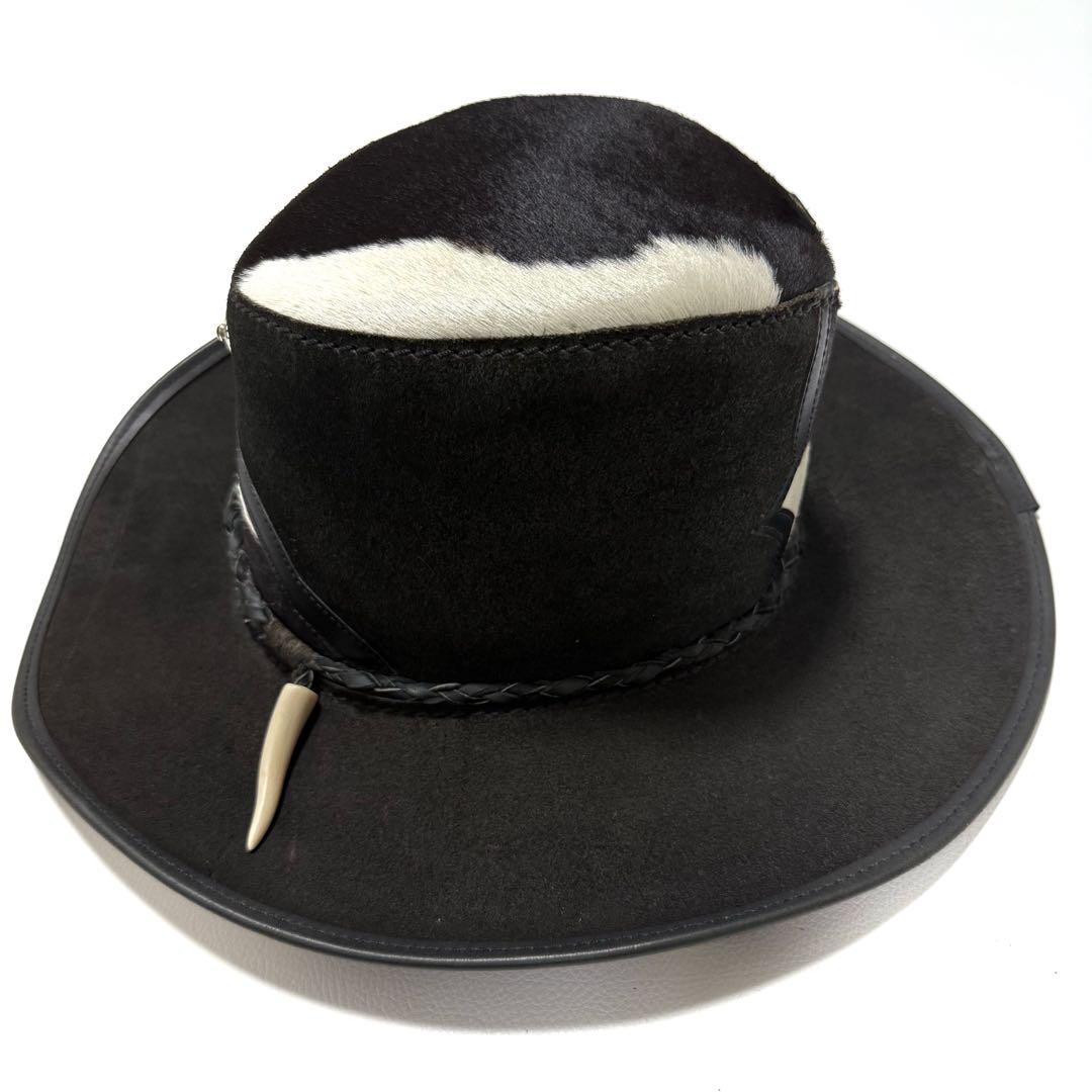 Head ’N  本革 カウハイド カウボーイハット 牛革 ホーン装飾