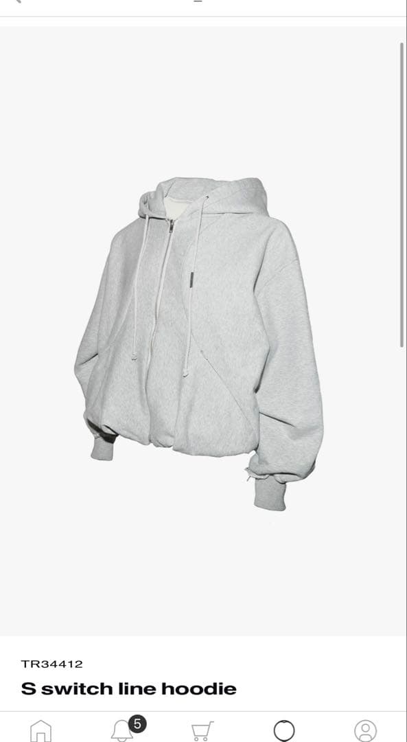 theredthread S switch line hoodie グレー