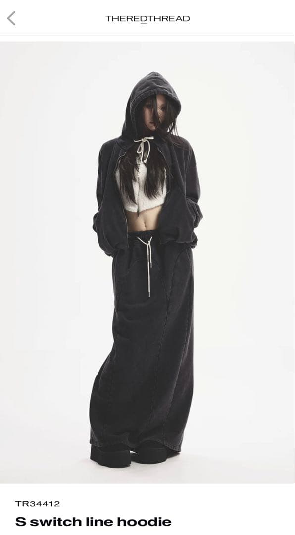 theredthread S switch line hoodie グレー