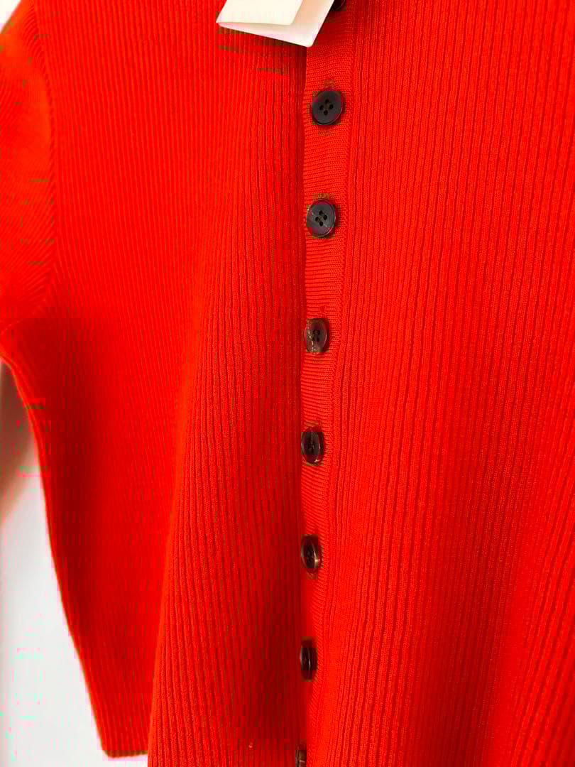 auralee RIB KNIT SHORT CARDIGAN レッド