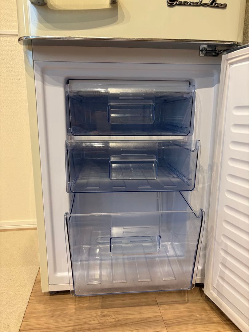 レトロスタイル ミント色 2ドア冷蔵庫