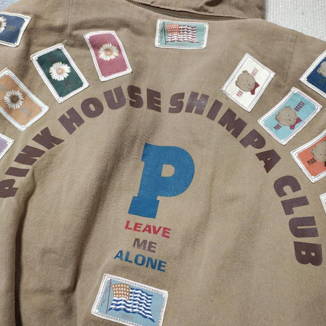 【希少】PINK HOUSE ワッペン 中綿ブルゾン くま テディベア ベージュ