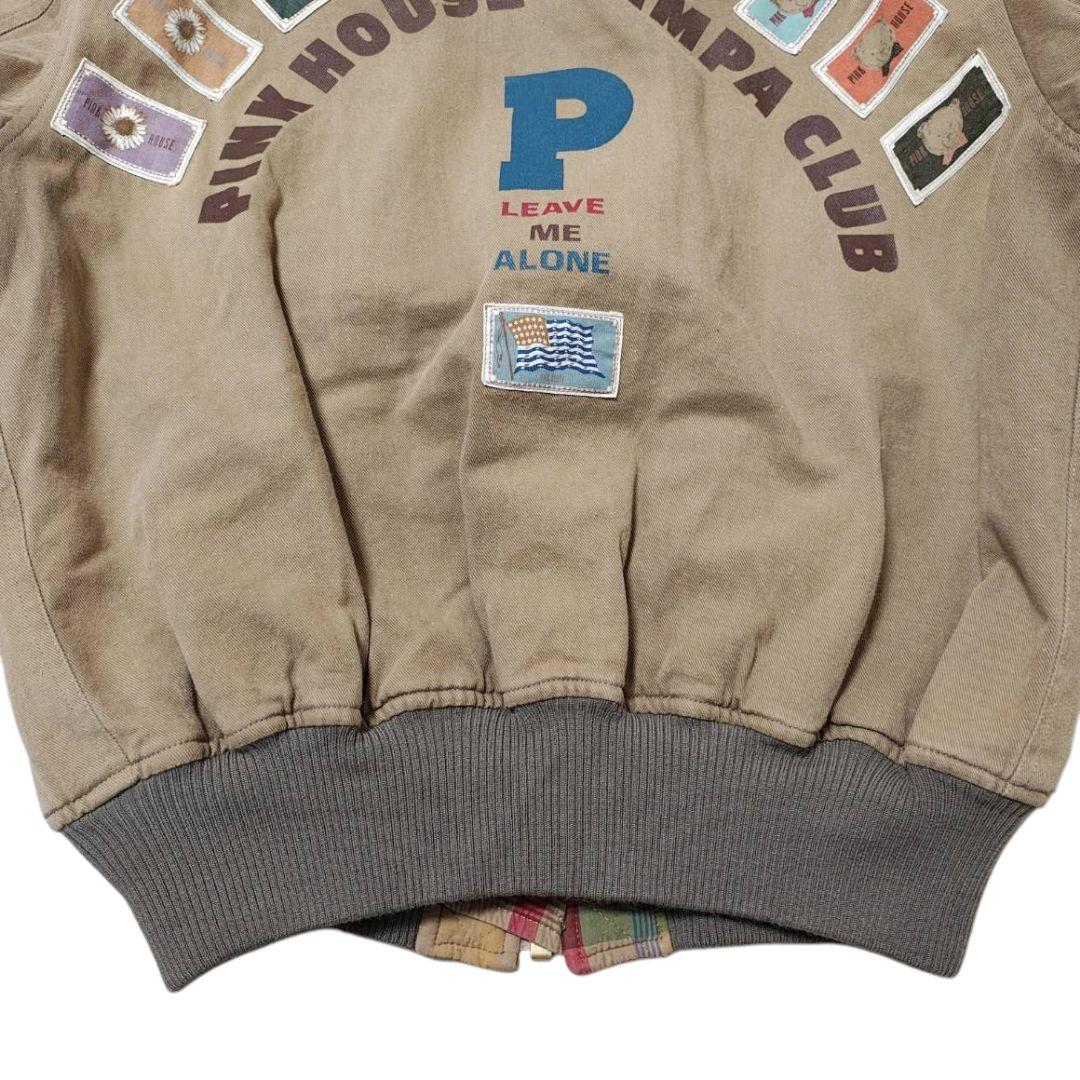 【希少】PINK HOUSE ワッペン 中綿ブルゾン くま テディベア ベージュ
