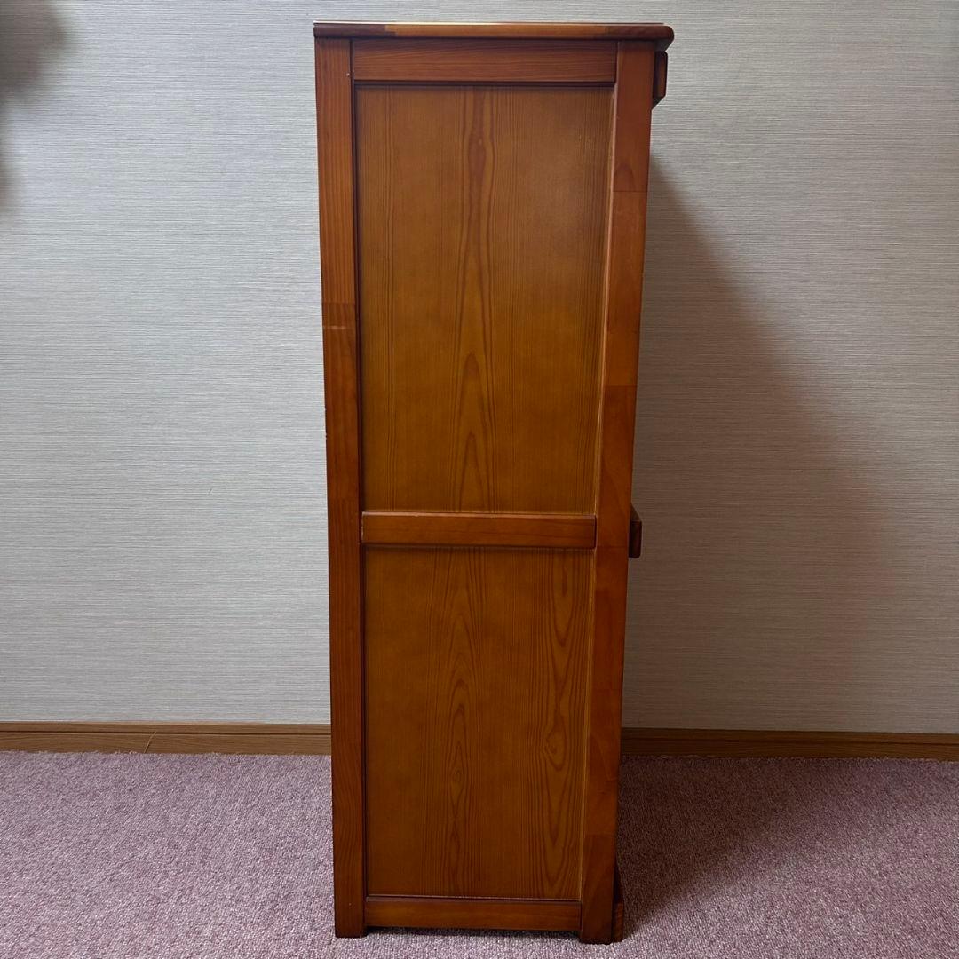 希少　カントリー調　カントリー家具　木製　ダストボックス　ゴミ箱　2段　4分割