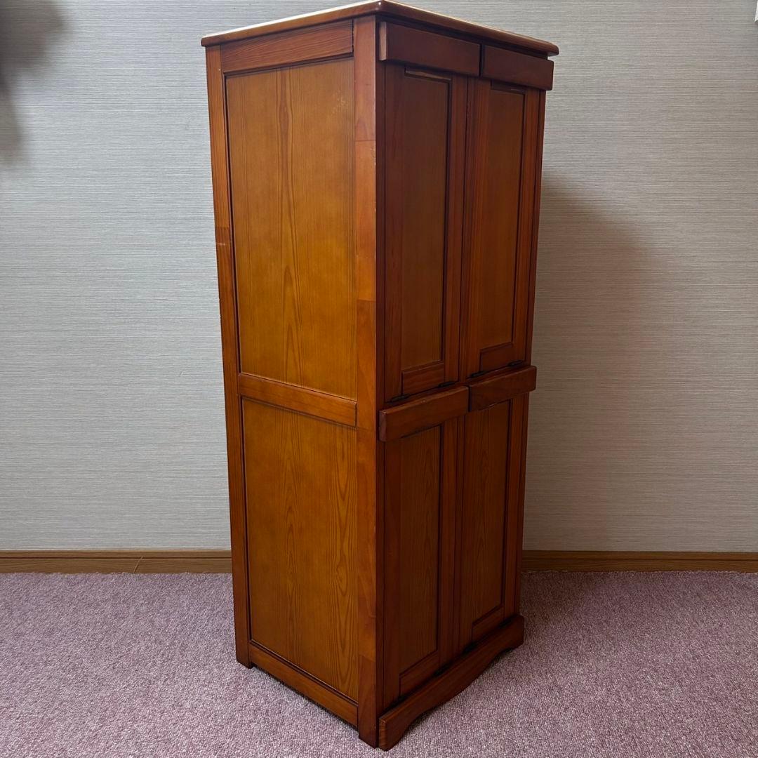 希少　カントリー調　カントリー家具　木製　ダストボックス　ゴミ箱　2段　4分割