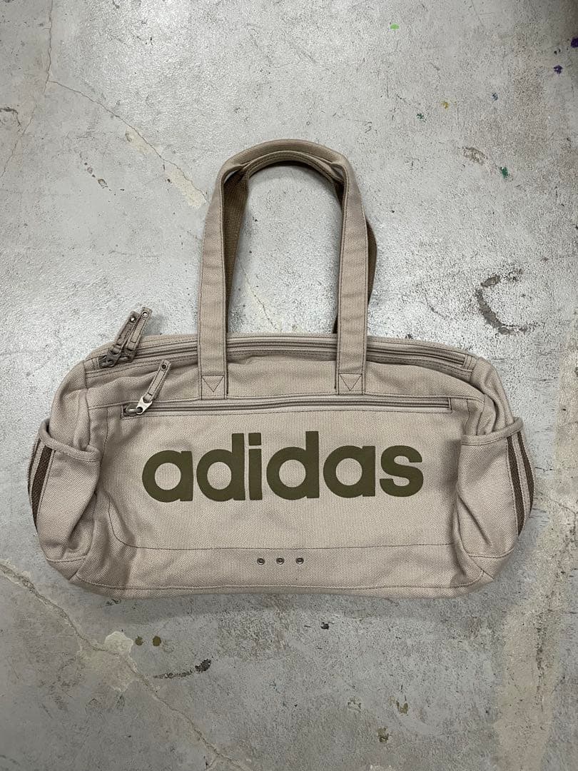 00s adidas アディダス　ハンドバック　ボストンバック　y2k ベージュ