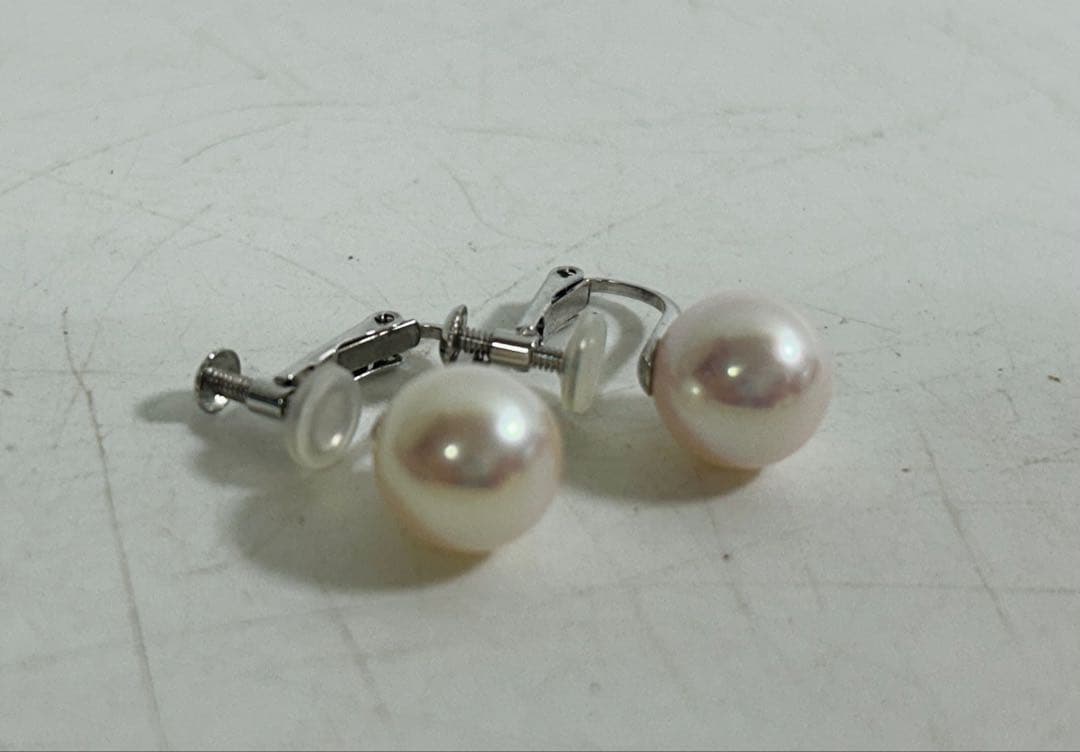 オーロラ 花珠 アコヤ真珠 8.5mm ネックレス ピアス パール K14WG