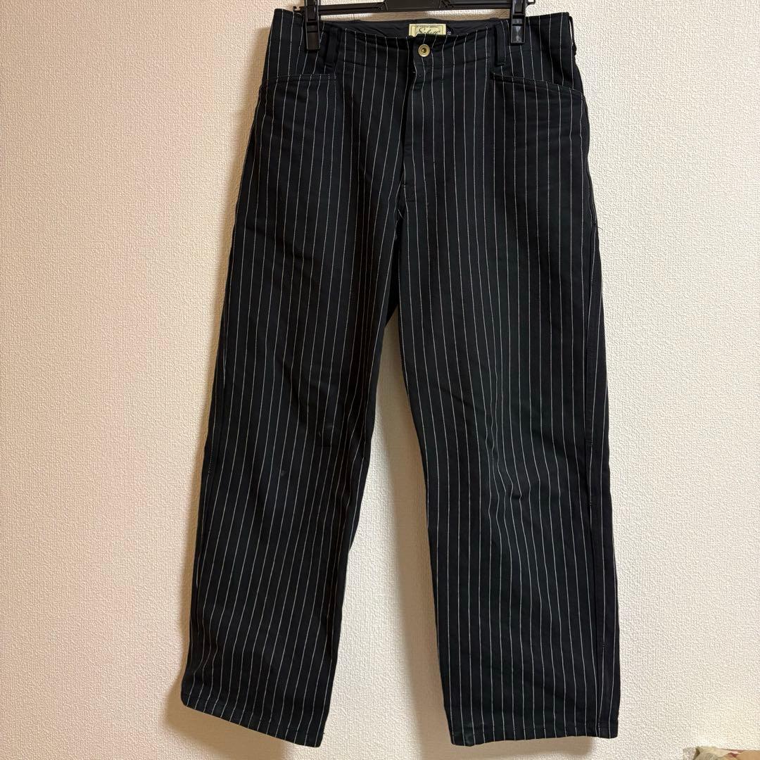 Schott ストレートデニム ブラックストライプ 32