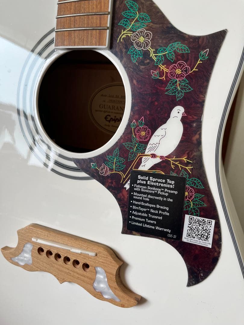 finEpiphone ダヴ　Dove Pro エレアコ希少ホワイトカラー