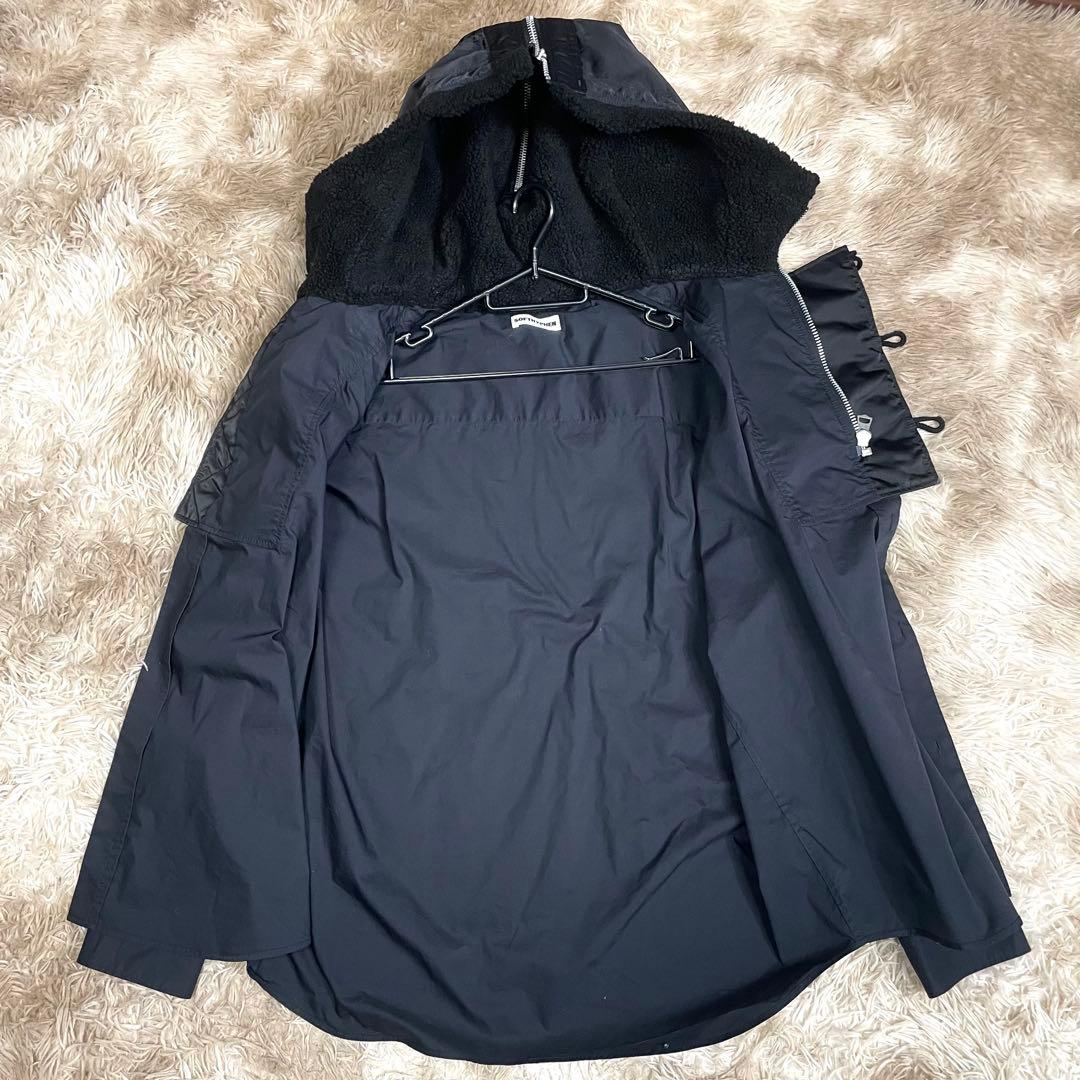 極美品 ソフトハイフン N2-B COLLARED SHIRT ブラック メンズ