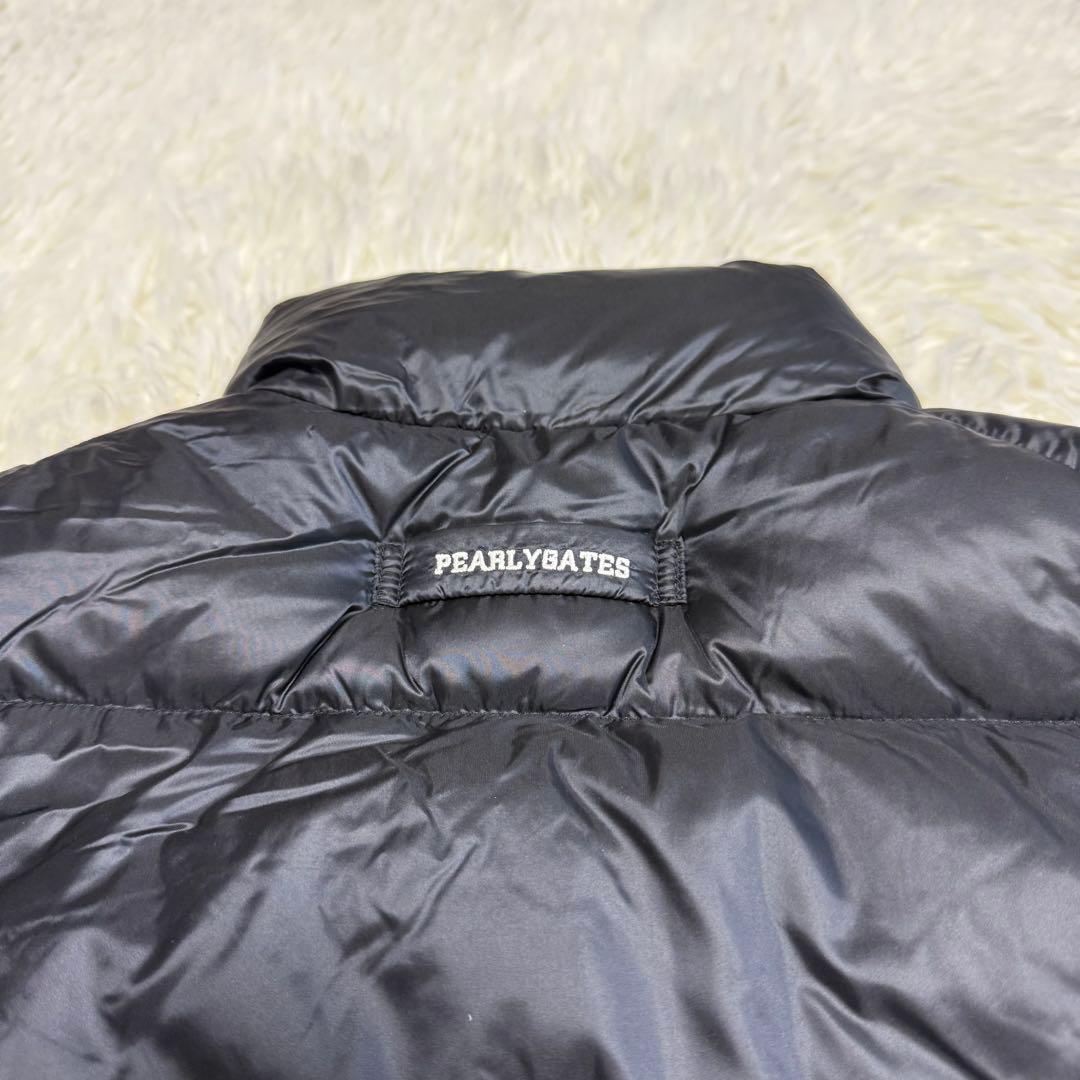 【パーリーゲイツ】極美品 ダウンベスト ブラック 刺繍 0サイズ レディース