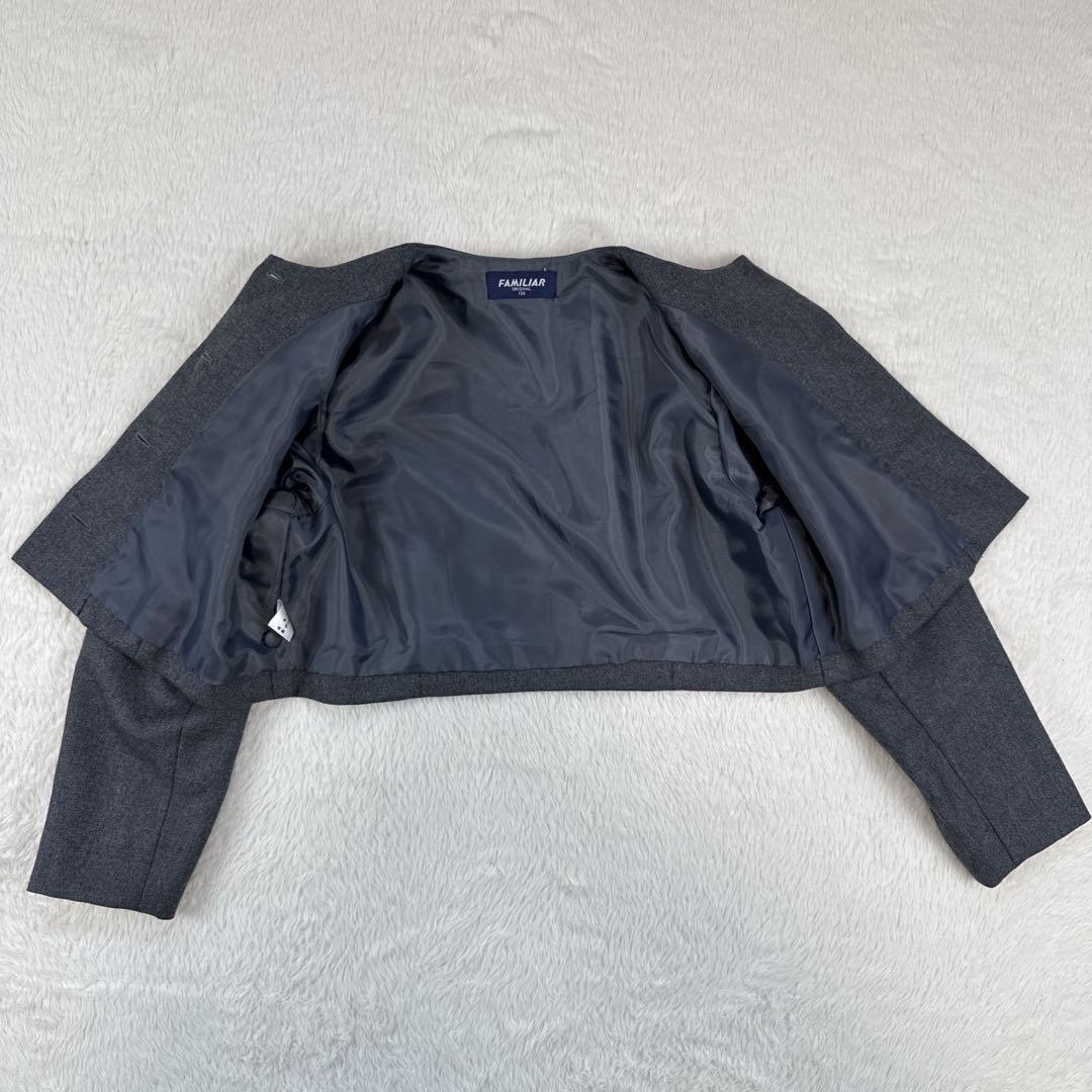 ファミリア　女の子　フォーマル　130 グレー　ワンピース　卒園式　入学式