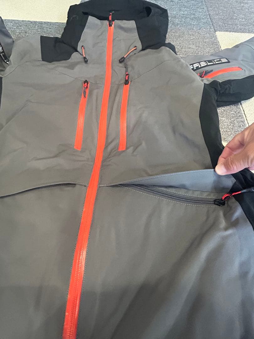 FRABICE スキーウェア グレー/ブラック/オレンジ　美品　着用少