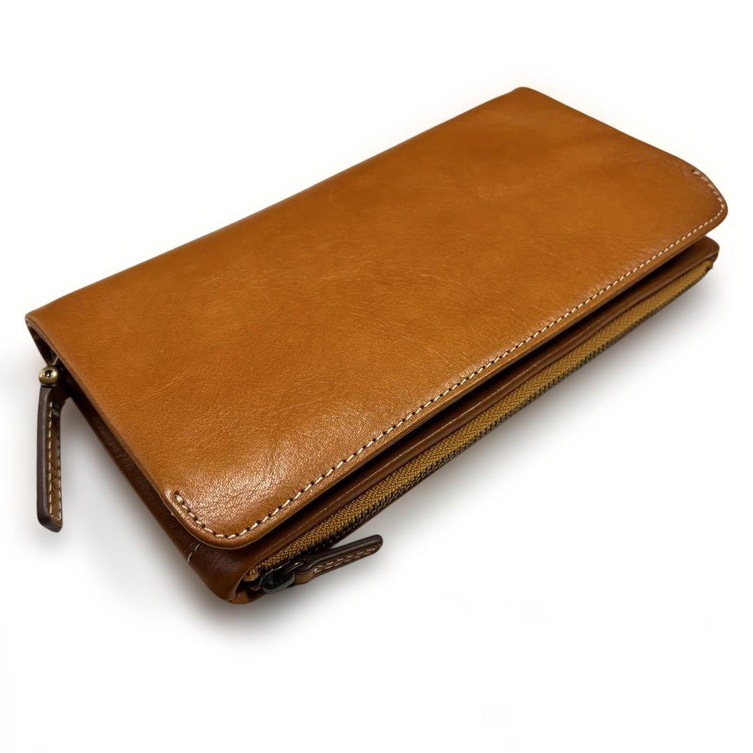 A 新品 ダコタ 小銭入れ付き 長財布 ラウンドファスナー トリコローレ