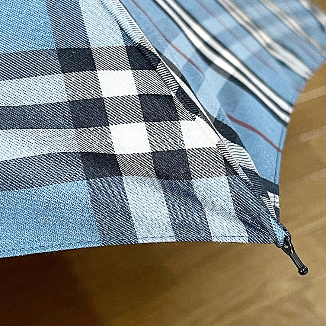 美品　Burberry バーバーリー ノバチェック 折り畳み傘 ブルー 青