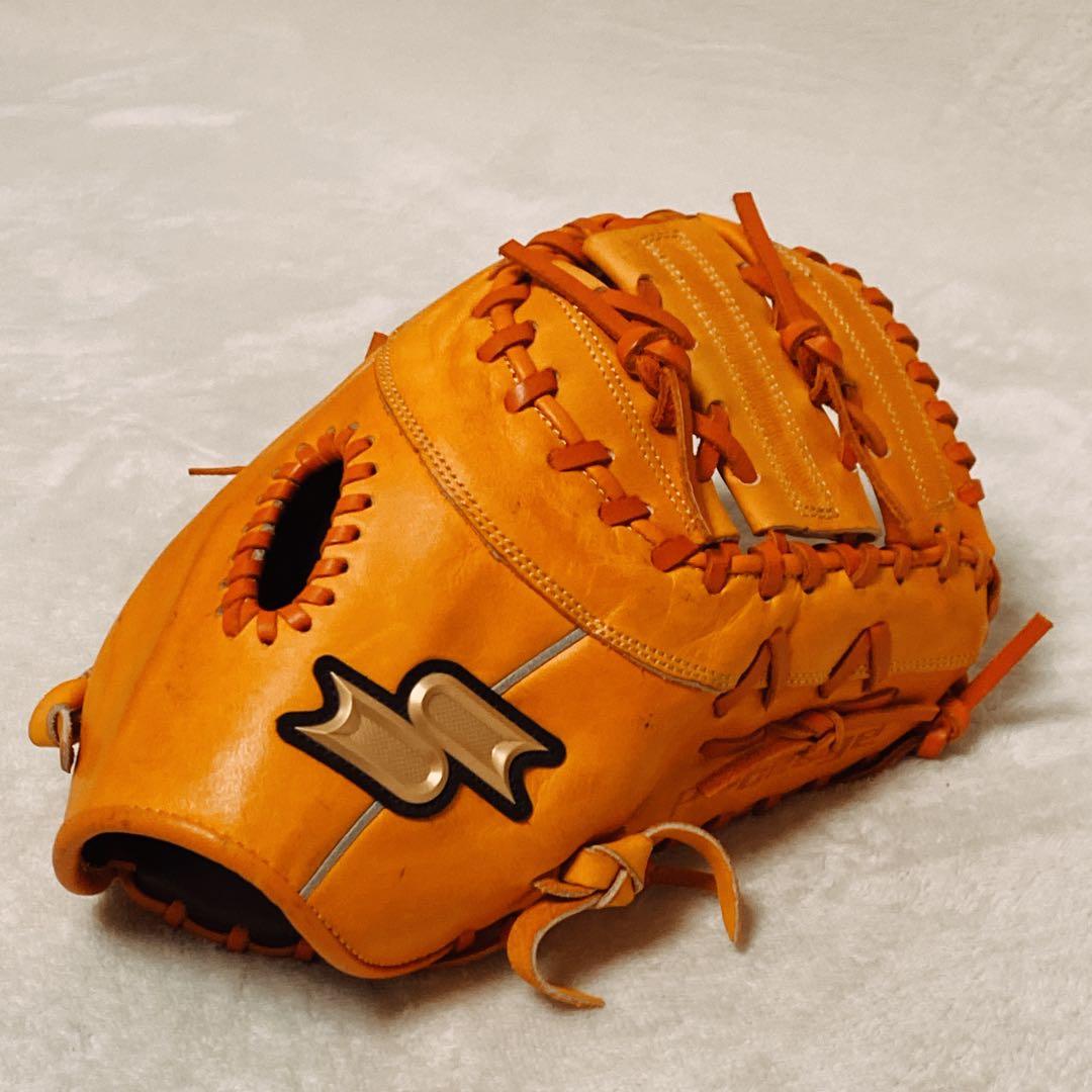 美品　SSK　軟式用ファーストミット　オレンジ　プロエッジ　一塁手用　右利き用