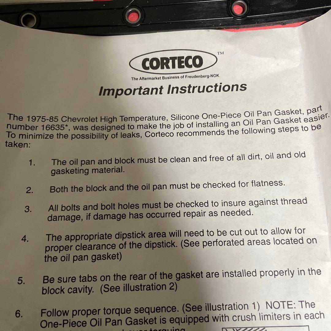 シボレー 1975-85 オイルパンガスケット