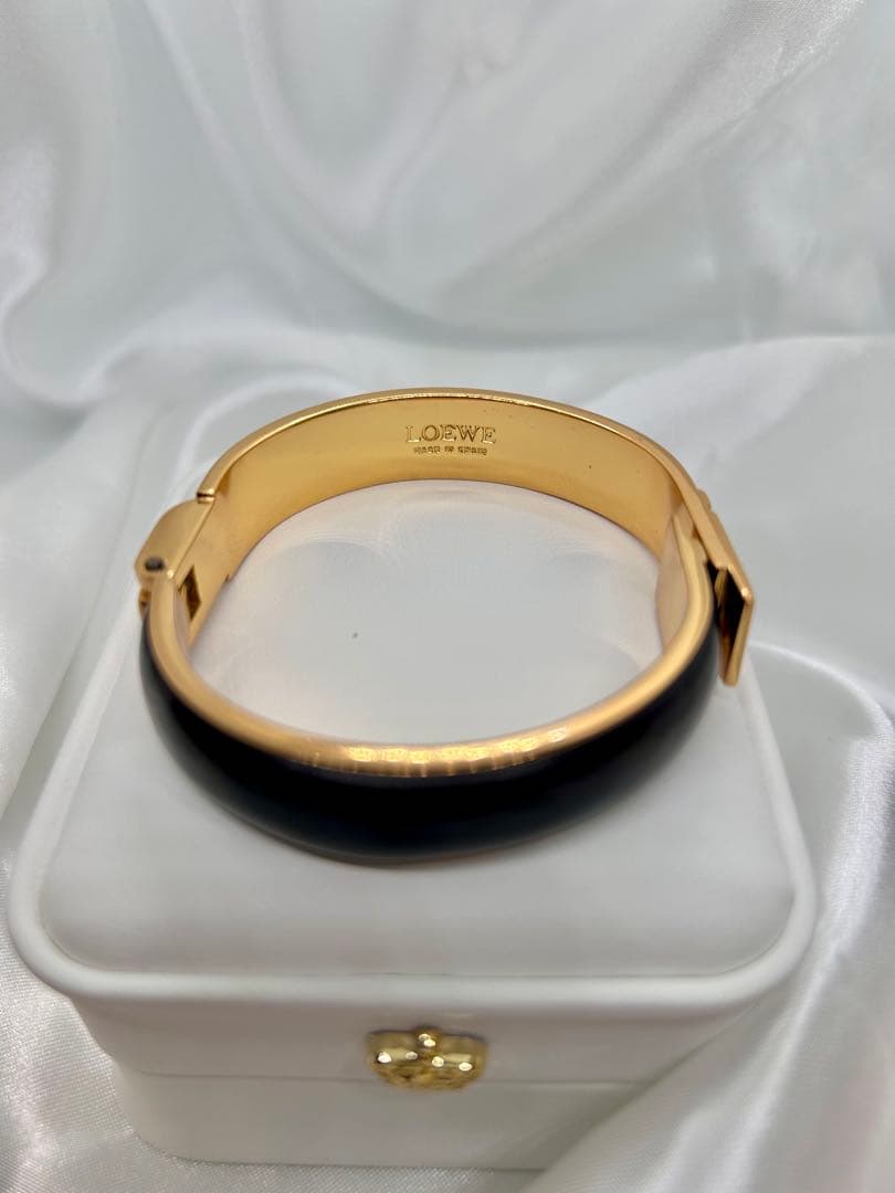 ◆美品 LOEWE ロエベ バングル ブレスレット レザー ロゴ