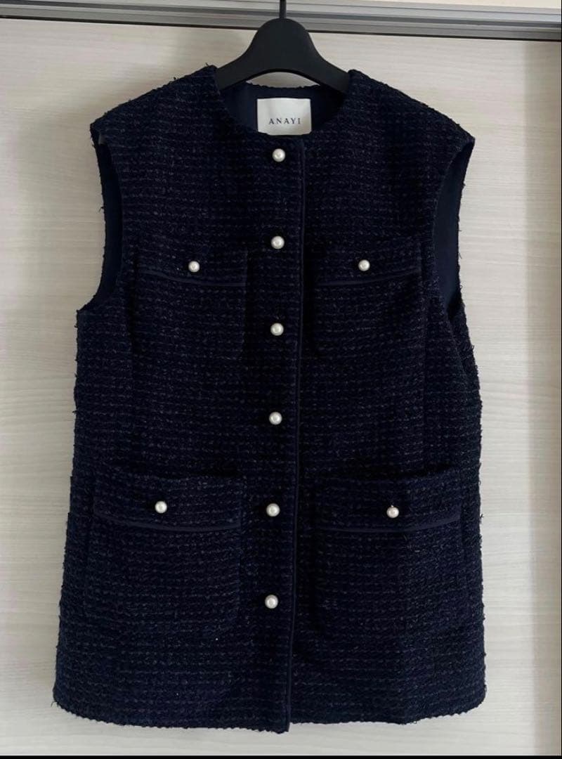 美品 ANAYI アナイ カラミツイードポケットジレ超美品　5.9万
