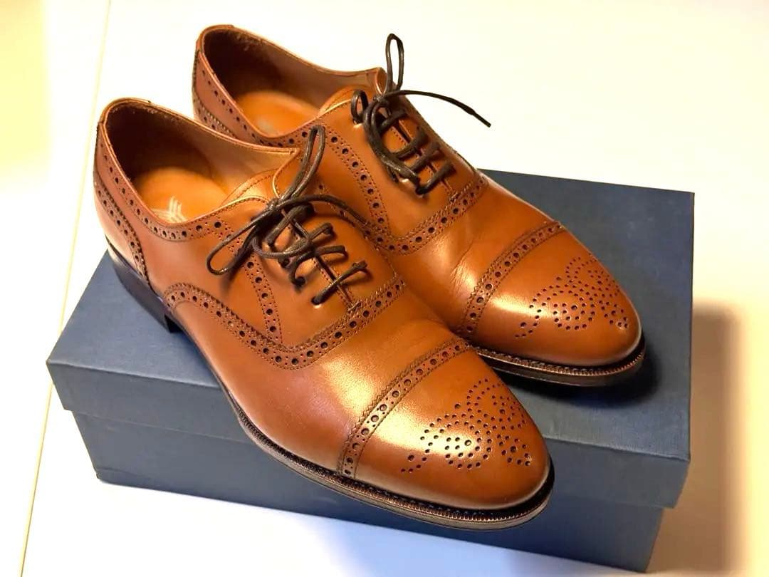 【新品未使用】YANKO ブラウン ウィングチップ シューズ