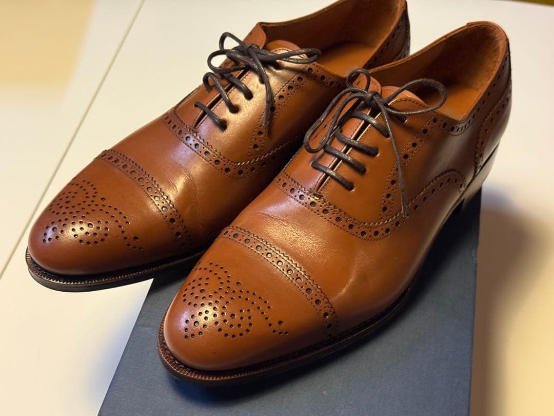 【新品未使用】YANKO ブラウン ウィングチップ シューズ