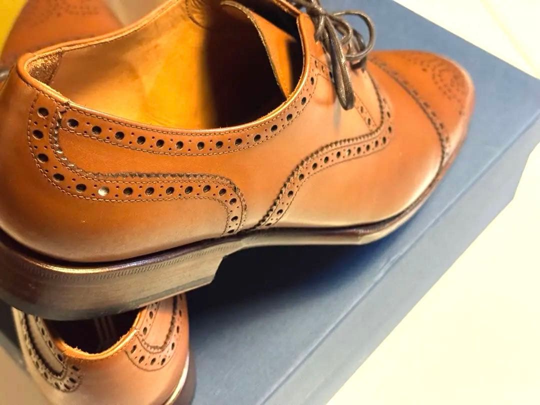 【新品未使用】YANKO ブラウン ウィングチップ シューズ