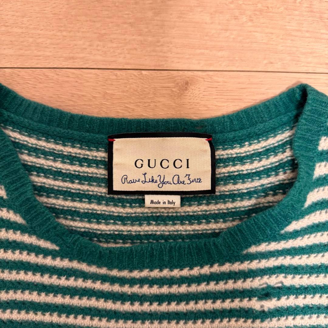 t*4様 20aw グッチ　ボーダー　ダメージ ニット ティモシー着