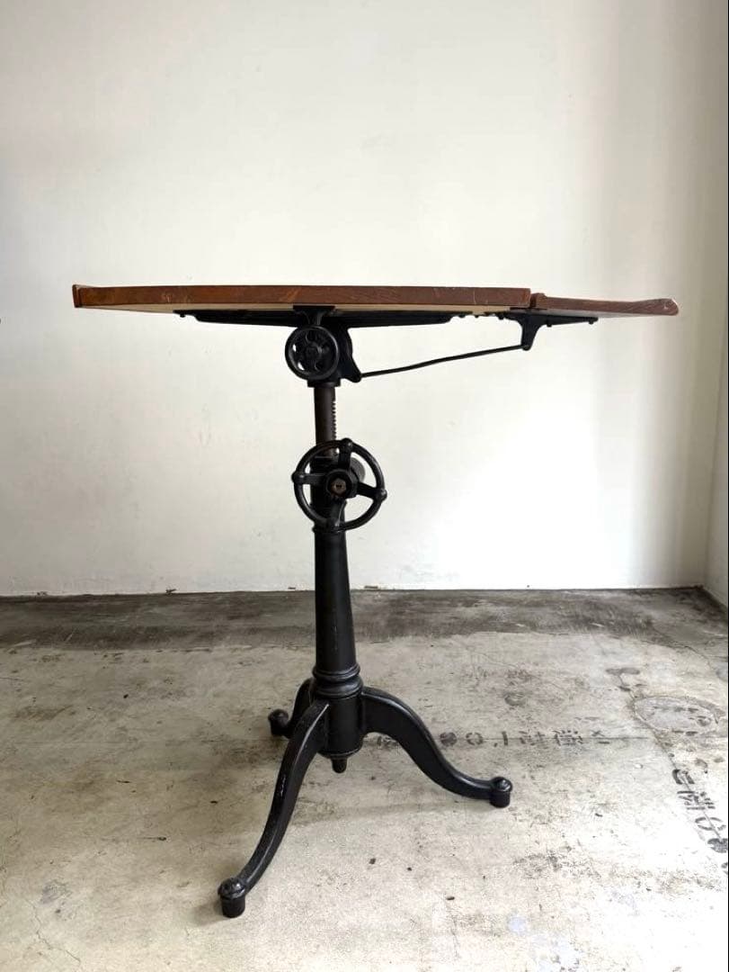 ヨーロッパアンティーク製図台（ドラフティングテーブル）作業台　折りたたみテーブル