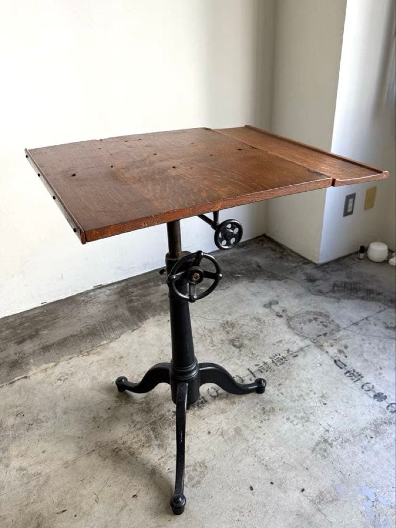ヨーロッパアンティーク製図台（ドラフティングテーブル）作業台　折りたたみテーブル