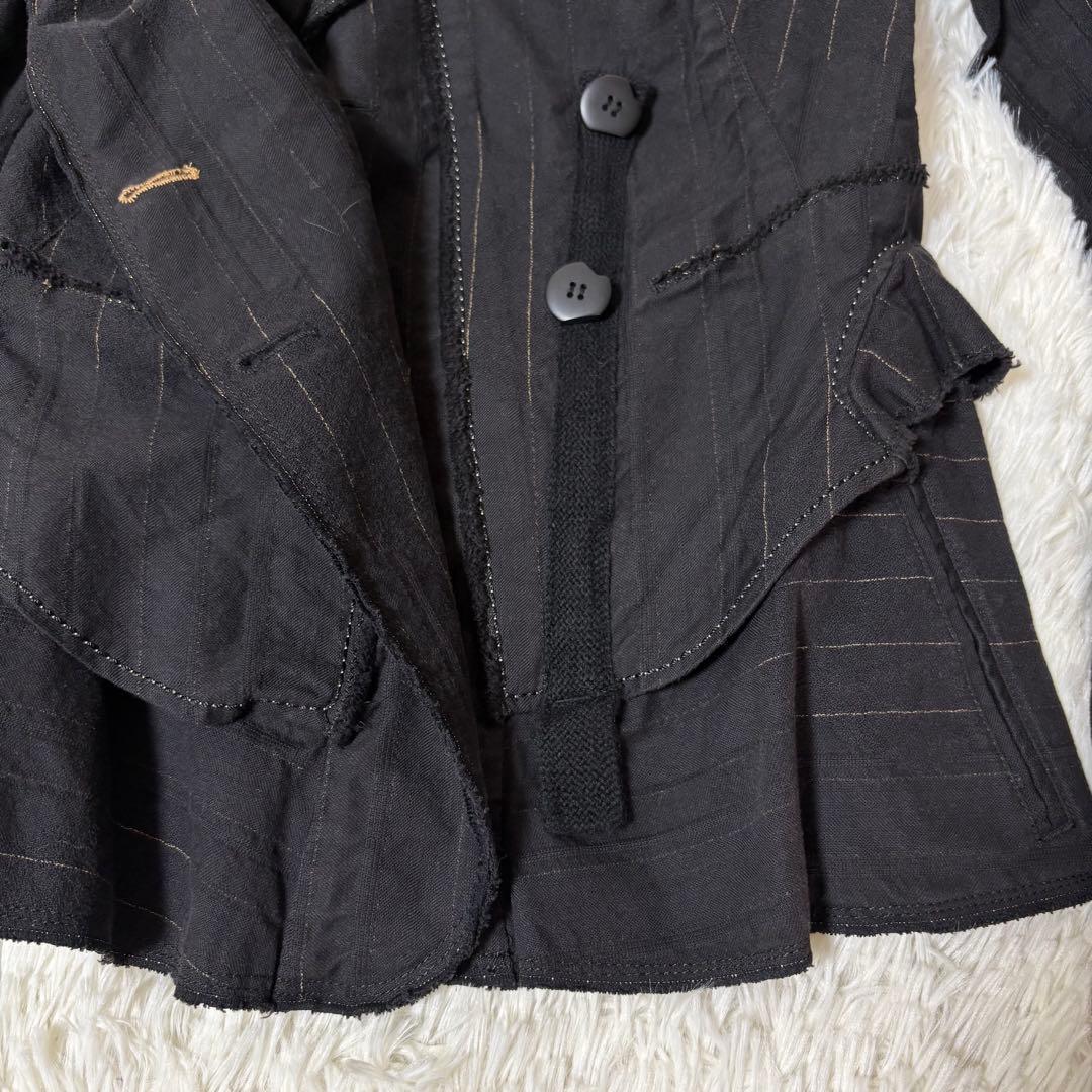 希少美品✨ジルボー デザイン テーラードジャケット 刺繍　フリル ブラック