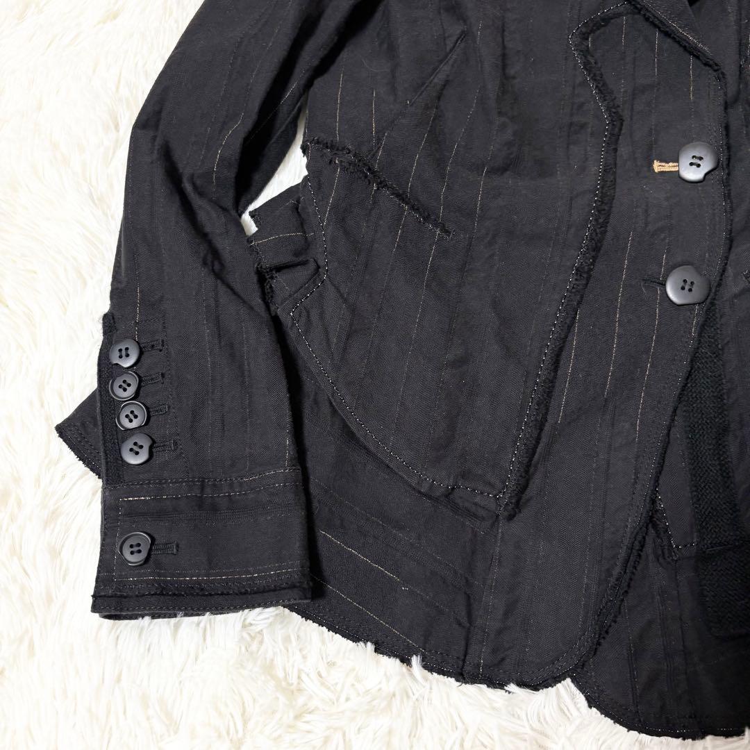 希少美品✨ジルボー デザイン テーラードジャケット 刺繍　フリル ブラック