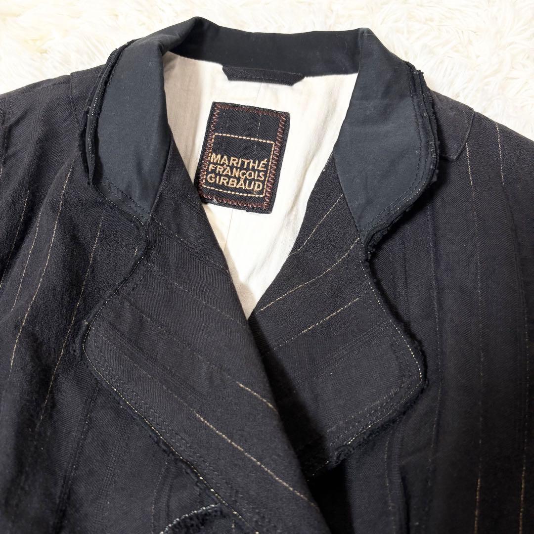 希少美品✨ジルボー デザイン テーラードジャケット 刺繍　フリル ブラック