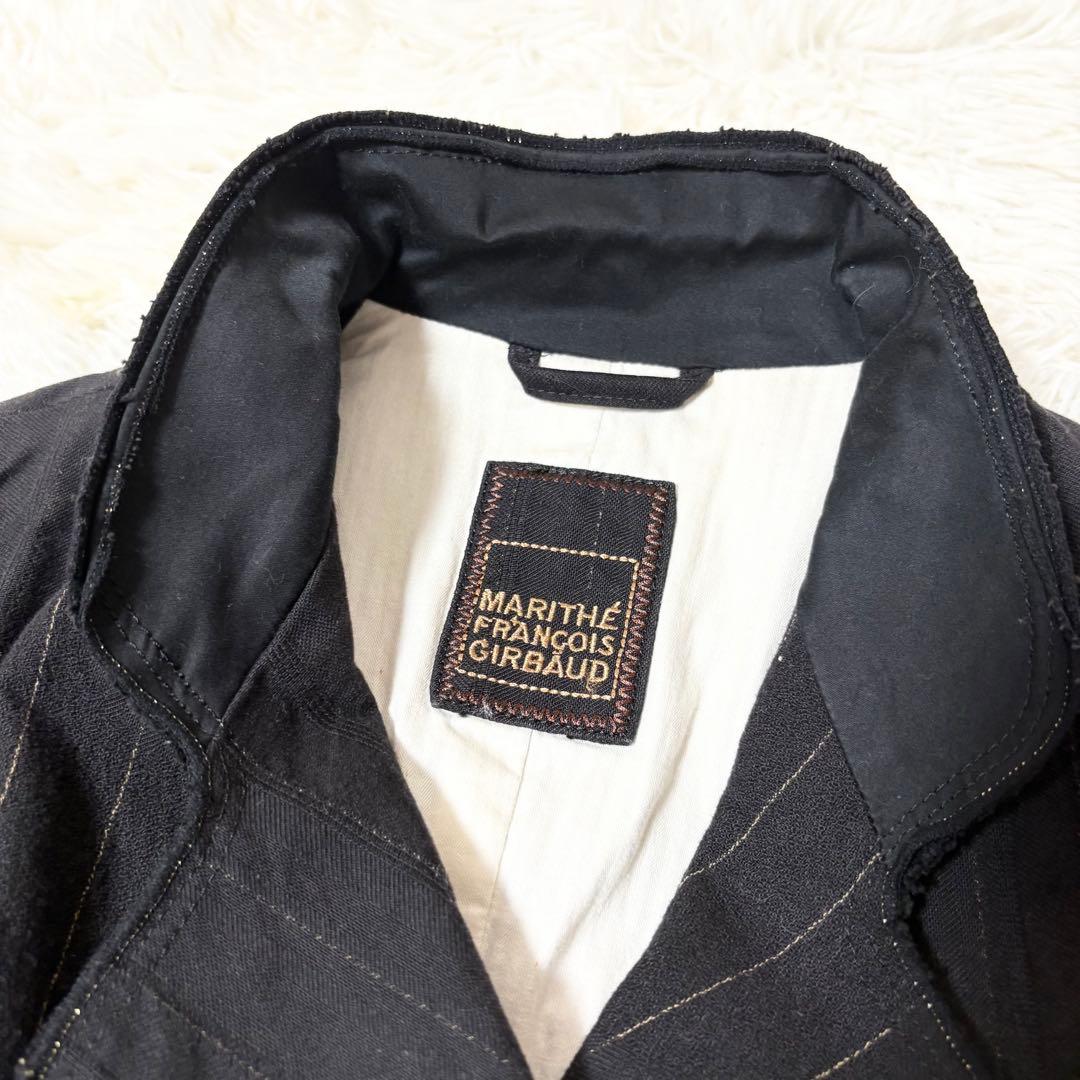 希少美品✨ジルボー デザイン テーラードジャケット 刺繍　フリル ブラック