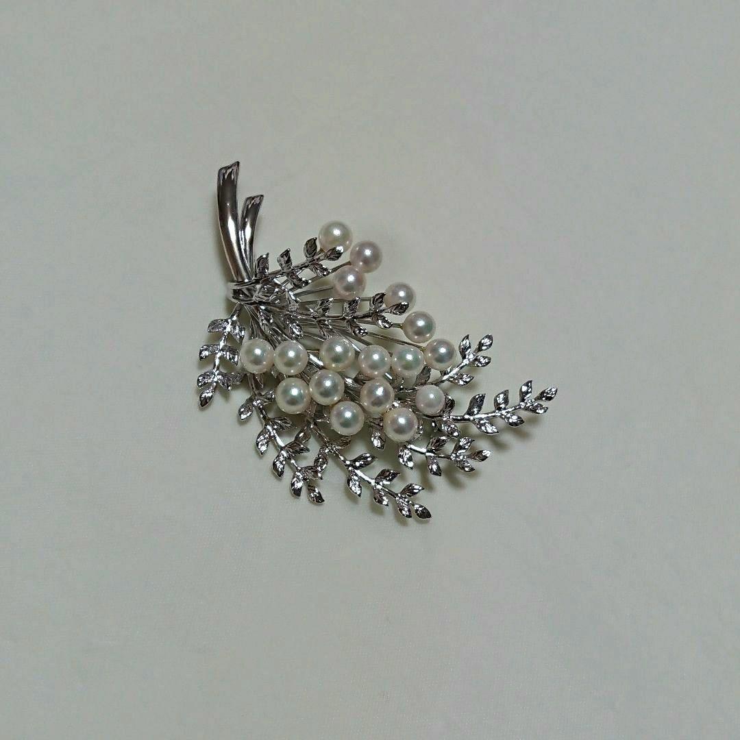 未使用 あこや真珠 シルバー パール ブローチ ペンダント