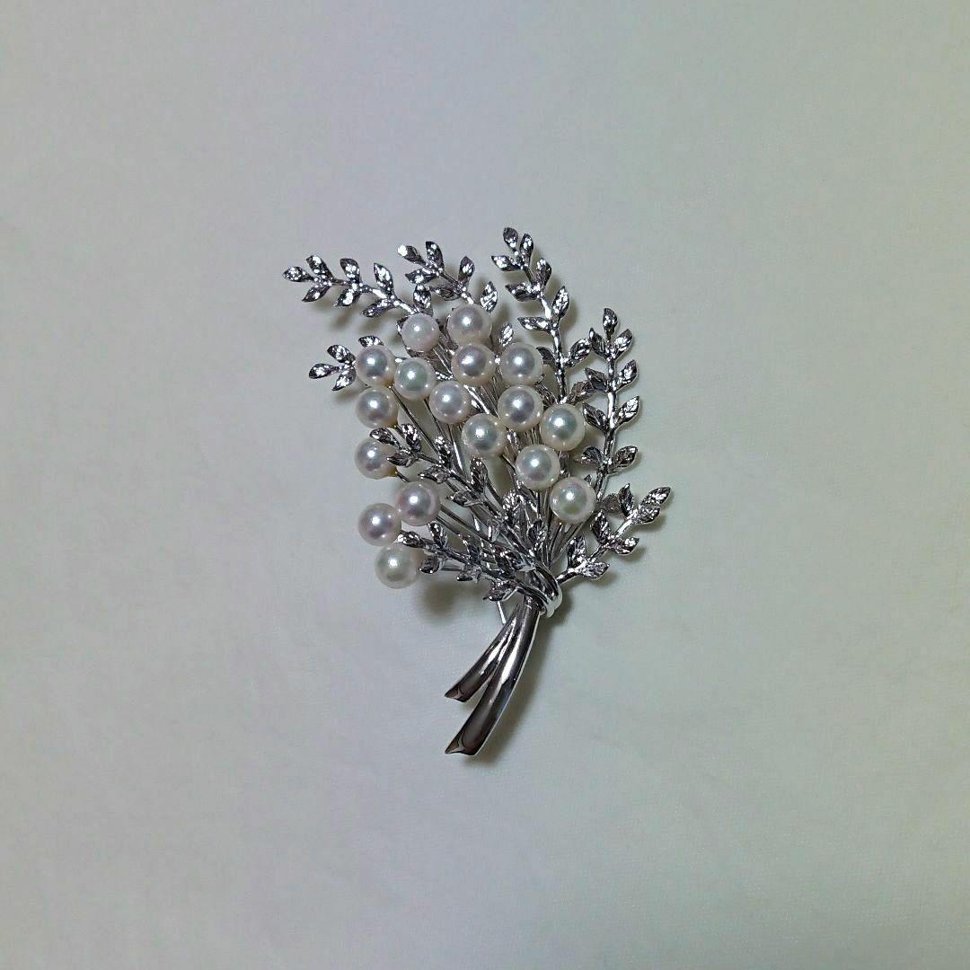 未使用 あこや真珠 シルバー パール ブローチ ペンダント