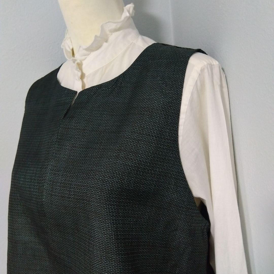 楊貴妃　2026J013 着物リメイク　大島紬　パッチワークのセットアップ