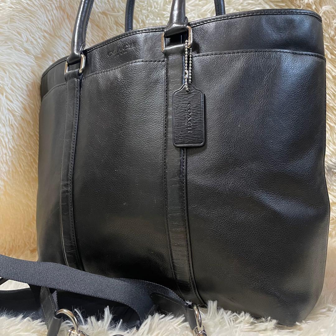 コーチ　メトロポリタン　2way　ビジネストート　ビッグトート　シボ革　黒　A4