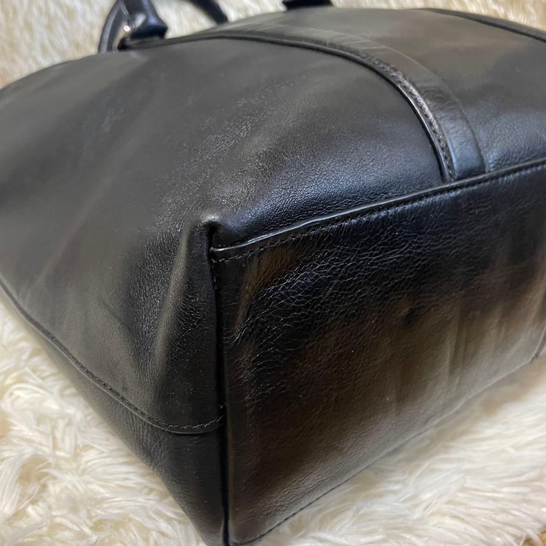 コーチ　メトロポリタン　2way　ビジネストート　ビッグトート　シボ革　黒　A4