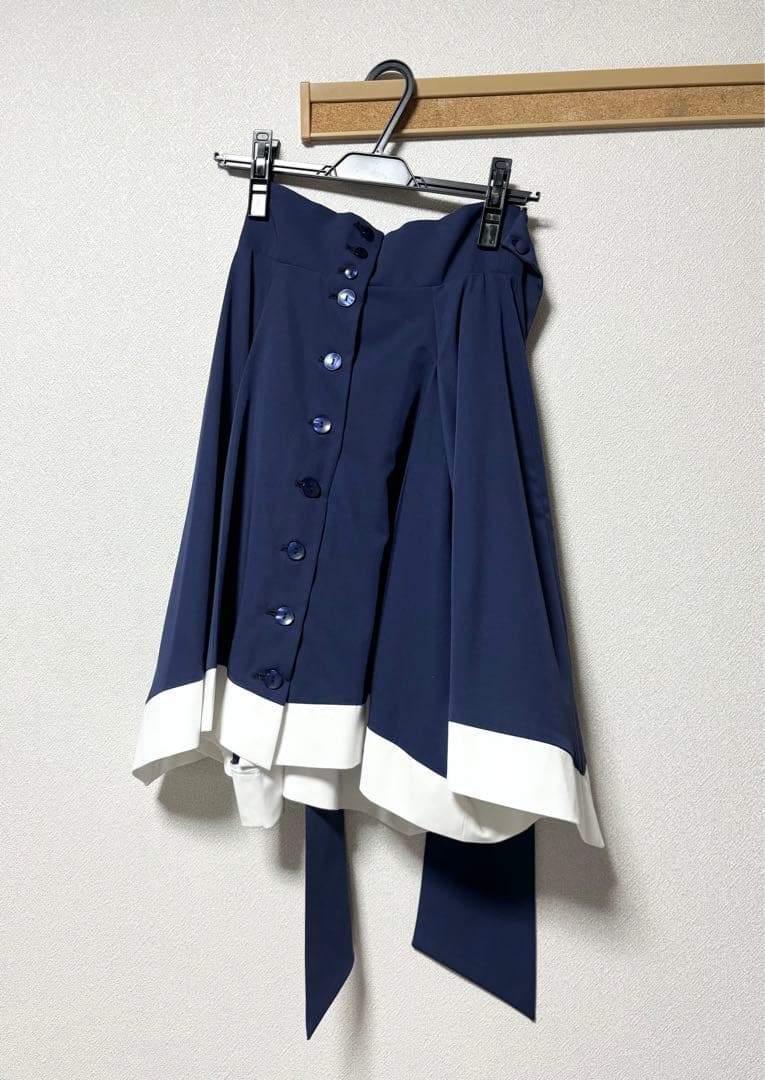 ATELIER BOZ クレールミニスカート（青×白)